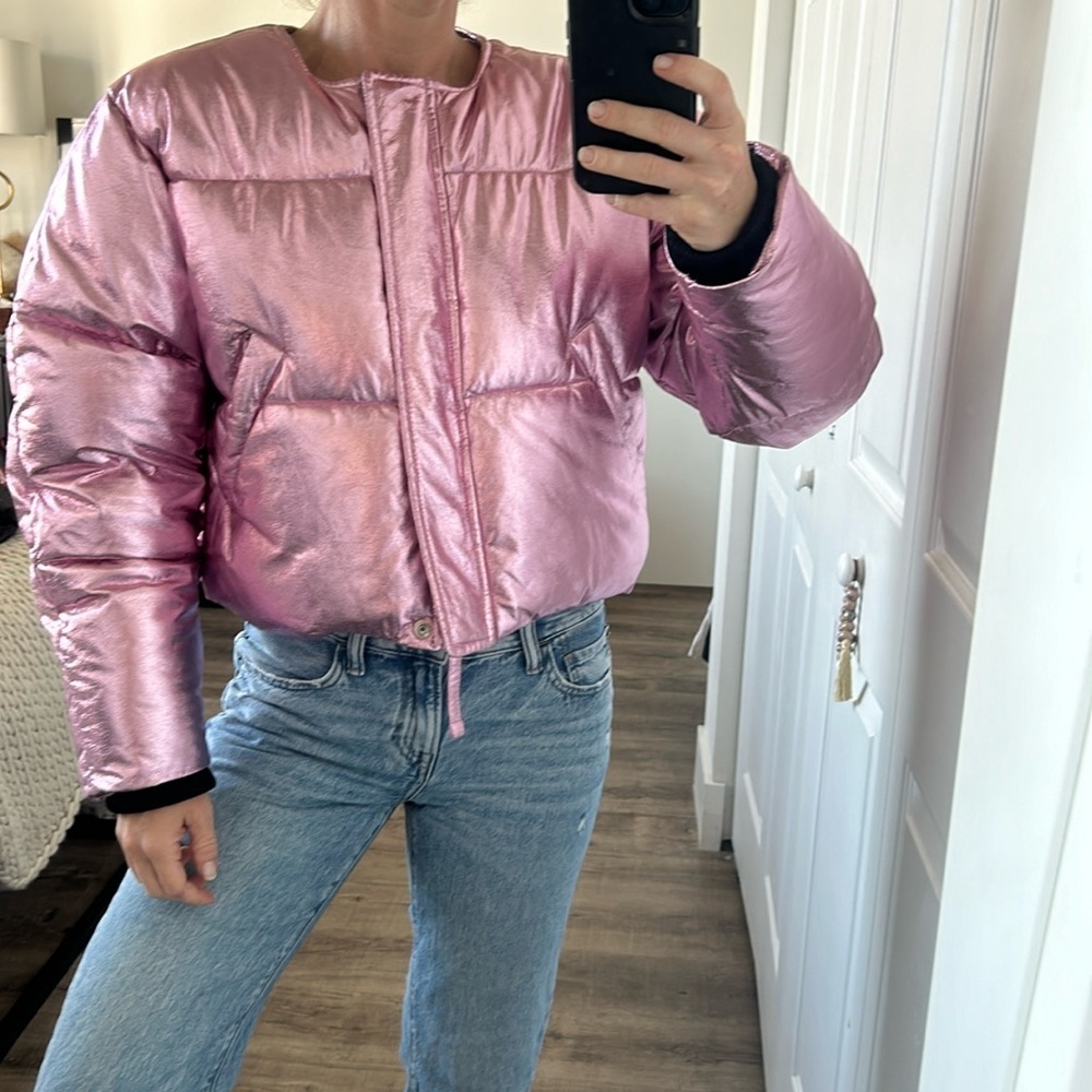 Fleamadonna metallic puffer coat size S